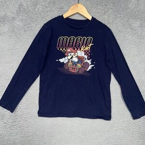 Gap Kids Nintendo Mario Kart Shirt Youth Size M‎ Blue Long Sleeve Pullover